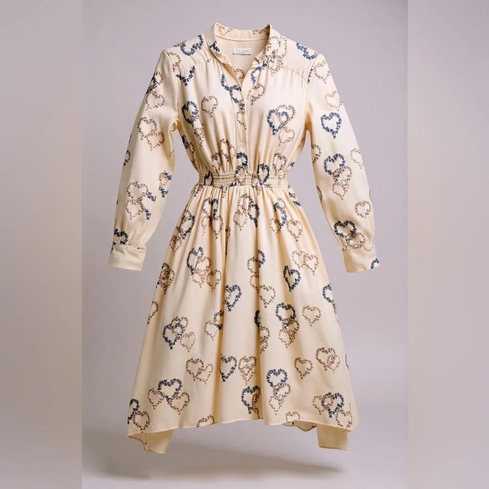 Sandro Paris Jerzy Heart-Motif Midi Dress - Picture 2 of 13